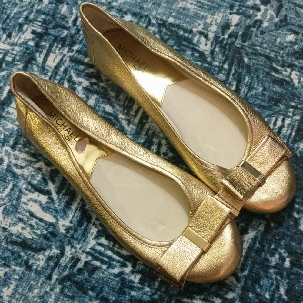 BRAND NEW Gold MICHAEL by Michael Kors flats